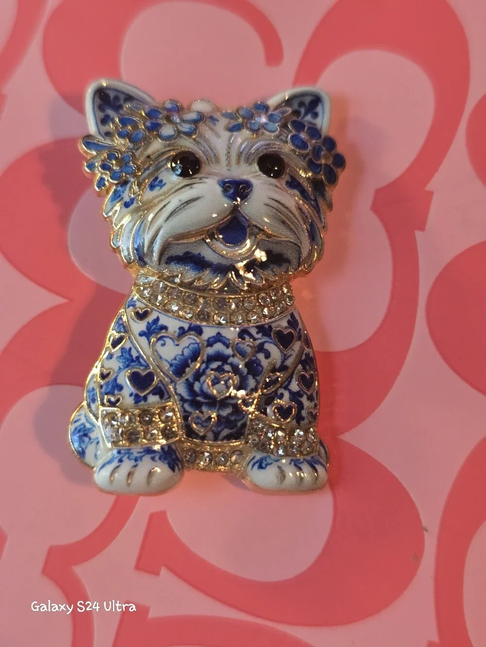 Yorkie Dog Yorkshire Terrier Tiny Brooch NEW